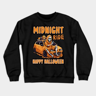 Jdm Spooky Halloween Style Skeleton Pumpkin JDM Drift Car Crewneck Sweatshirt